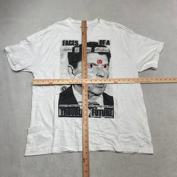 Infect Faces of a Troubled Future Graphic Tee Thrifted Vintage Style Size XL - Picture 5 of 9
